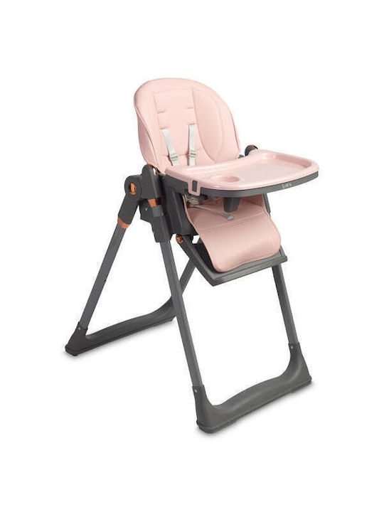 Caretero Vars Foldable Highchair with Metal Frame & Leatherette Seat Pink
