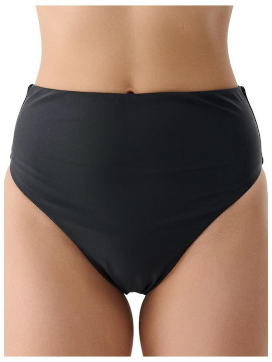 Bikini Slip Talie Înaltă Negru