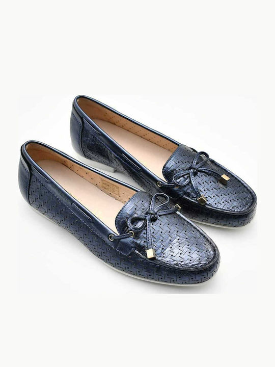 Capri Iii 1 Leather Women's Moccasins in Navy Blue Color