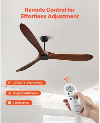 Vevor Ceiling Fan 182.88cm with Remote Control Brown