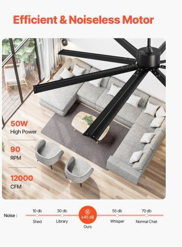Vevor Deckenventilator 213cm Schwarzer
