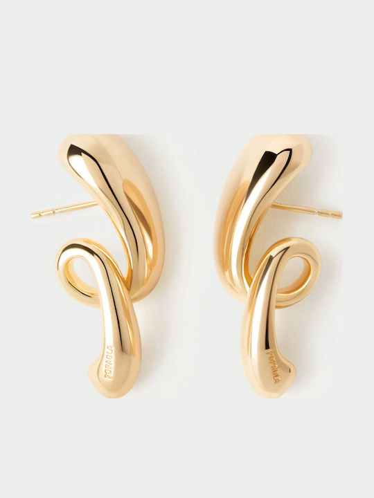 Kritsimis Earrings made of Silver Gold Plated with Stones