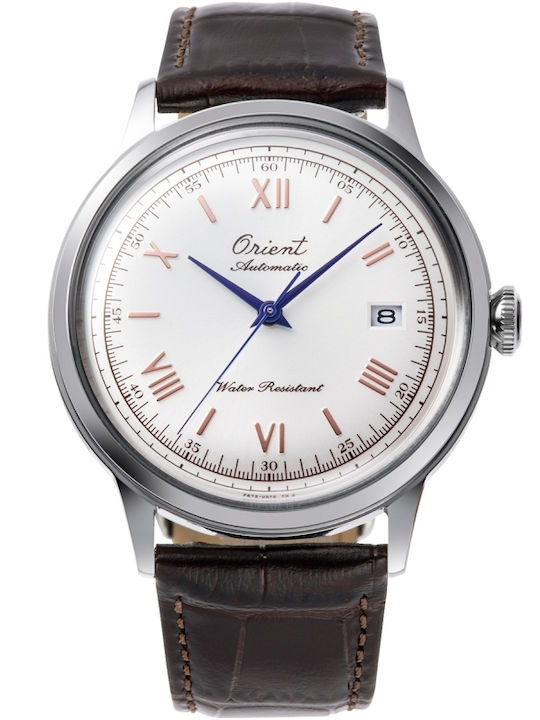 Orient Ανδρικό Ρολόι 40.5mm Αυτόματο με Μπεζ Δερμάτινο Λουράκι