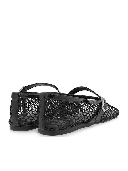 Patent Leather Ballerinas With strap Black