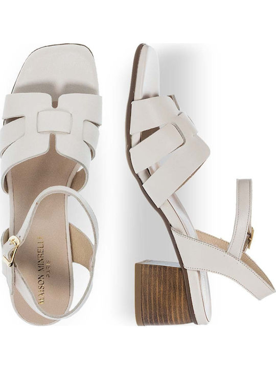 Leather Sandals Beige