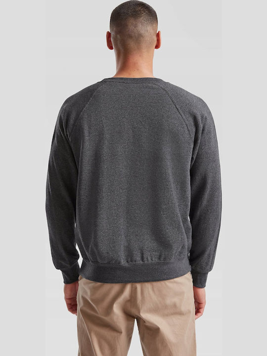 Fruit of the Loom Raglan Ανδρικό Διαφημιστικό Φούτερ Μακρυμάνικο Dark Heather Grey