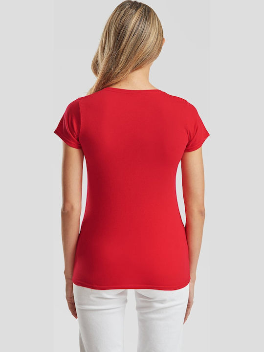 Fruit of the Loom Iconic Tricou Promoțional de Damă Roșu