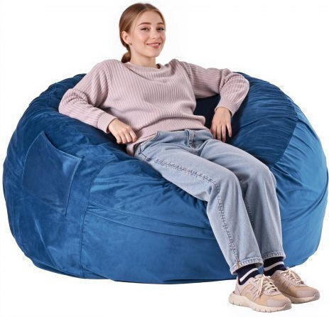 Vevor Bean Bag Chair Blue 116.8x116.8x63.5cm