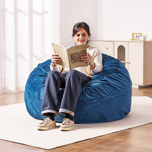 Vevor Bean Bag Chair Blue 116.8x116.8x63.5cm