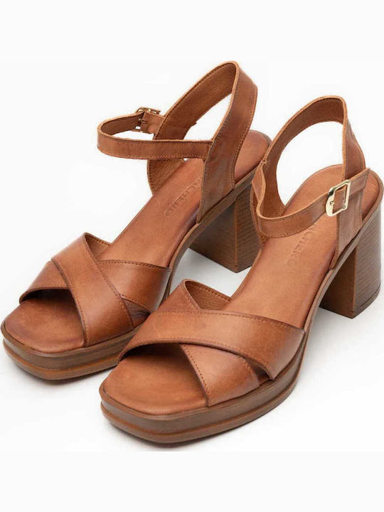 Leather Sandals Tabac Brown