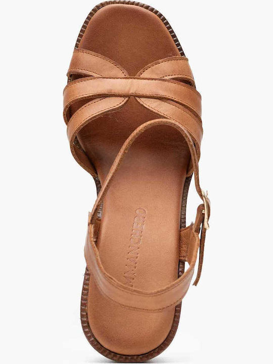 Leather Sandals Tabac Brown