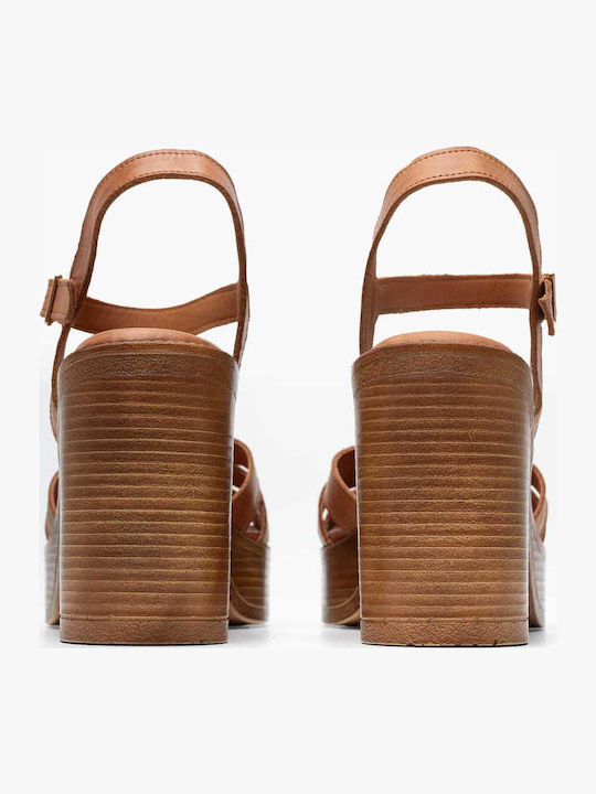 Leather Sandals Tabac Brown