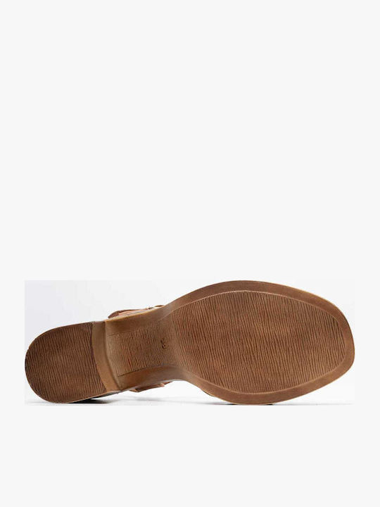 Leather Sandals Tabac Brown