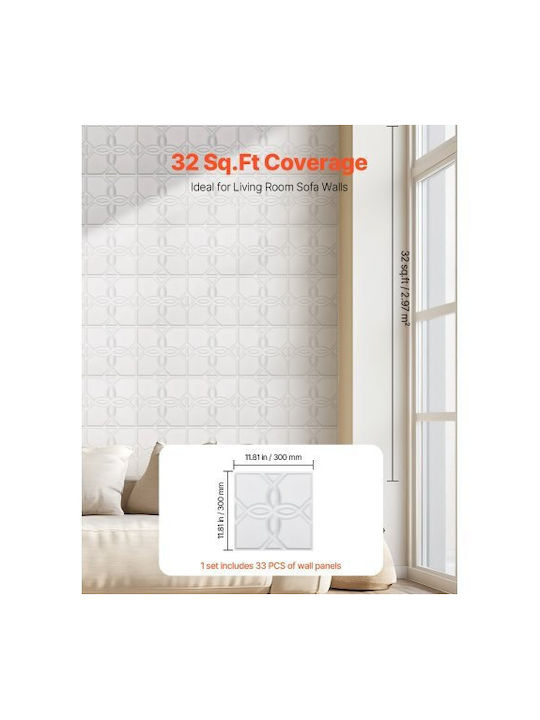 Panouri Decorative 3D Din PVC Cu Adeziv Alb