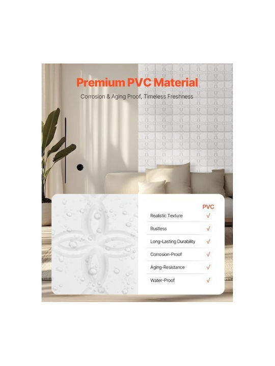 Panouri Decorative 3D Din PVC Cu Adeziv Alb