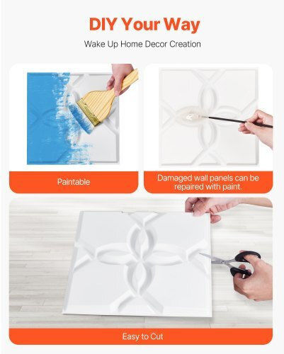 3D Wandpaneele aus PVC mit Kleber Weiß