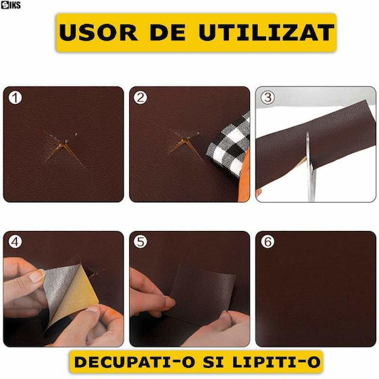 Siks Eco-friendly Leather Film Self-adhesive Sofa Armchair Chair Repair Car Interior Size 75 X 250 Cm Brown