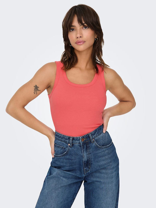 Women's Crop Top with Straps Coral