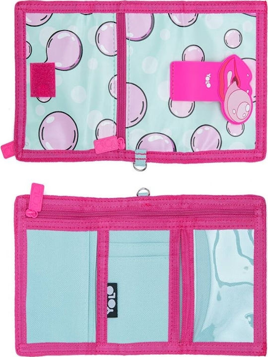 Yolo Portofel pentru copii cu buzunar pentru monede cu velcro Fuchsia Yolo Portofel pentru copii cu buzunar pentru monede cu velcro Fuchsia