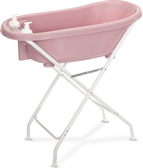 Lorelli Baby Bath with Stand Nordic with Thermometer Nordic Pink