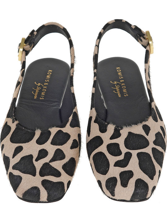 Δερμάτινες Γυναικείες Μπαλαρίνες Slingback με Λουράκι