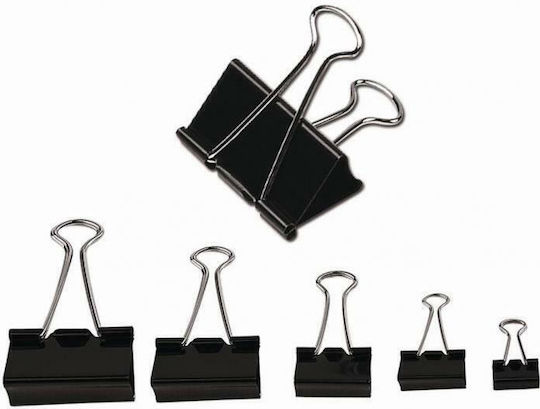 Deli Metallic Clips Double Effortless No2 41mm Black 12pcs