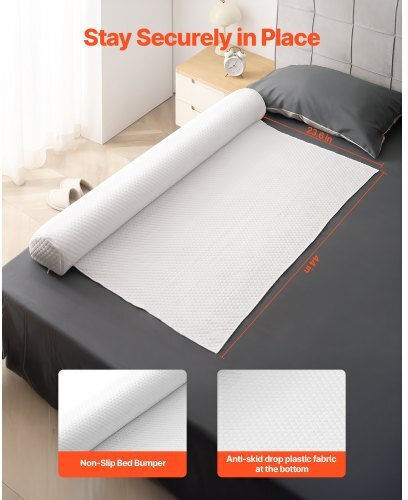 Vevor Bed Rail Guard made of Plastic 132x18cm 2pcs