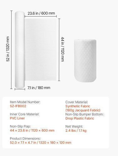 Vevor Bed Rail Guard made of Plastic 132x18cm 2pcs