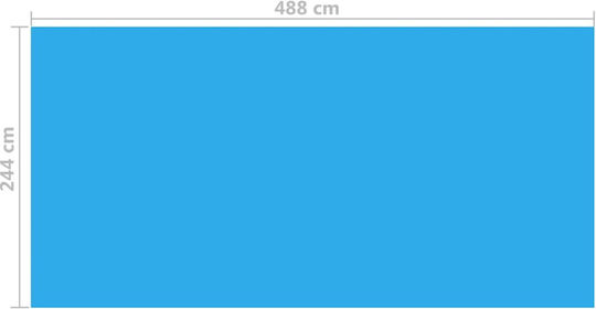 vidaXL Solar Rechteckige Poolabdeckung Poolabdeckung Blau 488x244 cm aus Polyethylen 488x244cm 1Stück