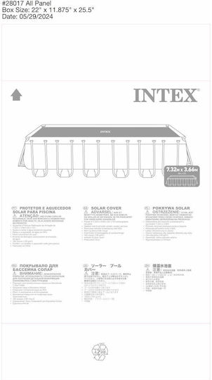 Intex Solar Rectangular Pool Cover from Polyethylene Blue 732x366cm 1pcs