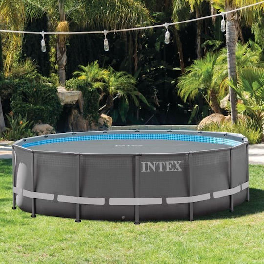 Intex Προστατευτικό Κάλυμμα Πισίνας Στρογγυλό Διαμέτρου 427εκ. Γκρι