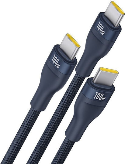 Baseus Flash Series Type C Regular Cablu USB la Type-C cu mai multe porturi 5A Albastru 1.5m (P10377503321-00)