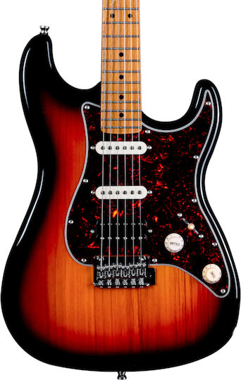 Jet Guitars Σετ Ηλεκτρική Κιθάρα ST Style με HSS Διάταξη Μαγνητών Burst με Θήκη
