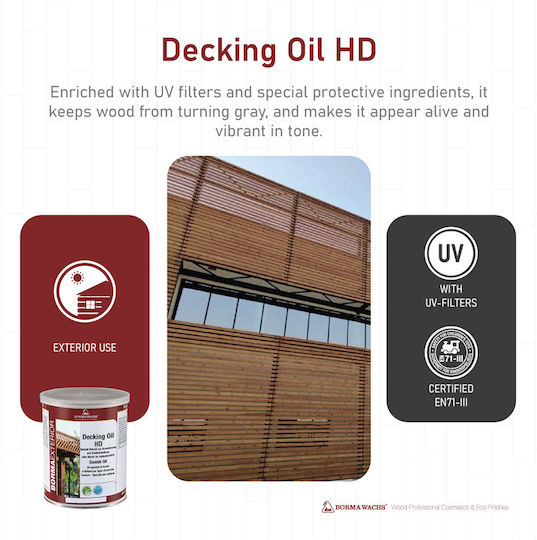 Borma Wachs Decking Oil - Danish Oil Λάδι Συντήρησης Άχρωμο Ματ 1lt
