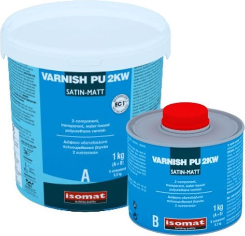 Isomat Varnish-PU 2KW Surface Varnish Polyurethane 2-Component Water Colorless Light Satin 1lt