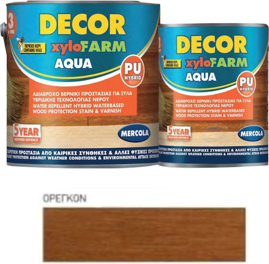 Mercola Decor Xylofarm Aqua Пропитка Полиуретан за Вода Орегон Сатен 750мл