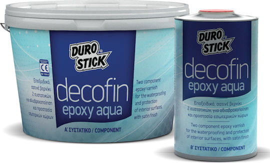 Durostick Decofin Epoxy Aqua Surface Varnish 2-Component Water Colorless Satin 4lt