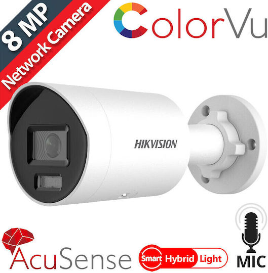 Hikvision DS-2CD2087G2H-LIU(EF) IP Cameră de Supraveghere 4K Rezistentă la apă cu Microfon și Lentilă 4mm