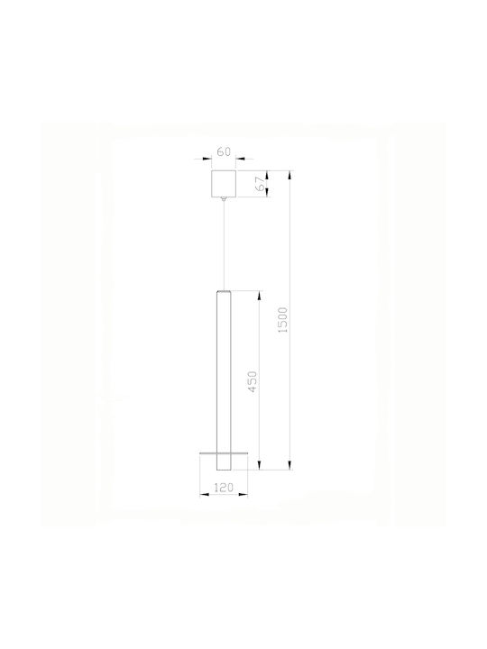 Sun Light Κρεμαστό Φωτιστικό LED 12x150x45εκ.