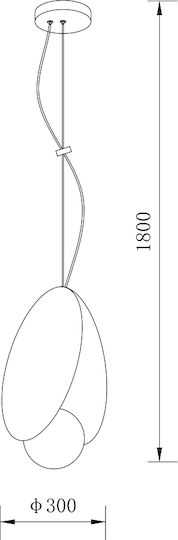 Sun Light Κρεμαστό Φωτιστικό Μαύρο LED 30x180x30εκ.