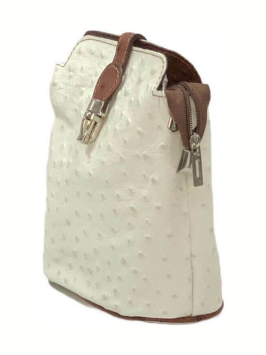 Leder Damentasche Rucksack Weiß