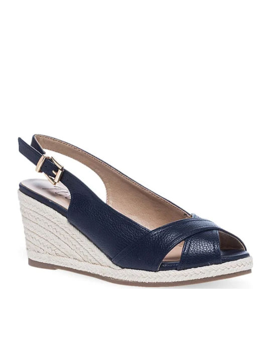 Women's Synthetic Leather Peep Toe Platforms Blue