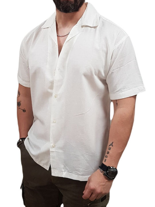 Jack & Jones Leinen Hemd White