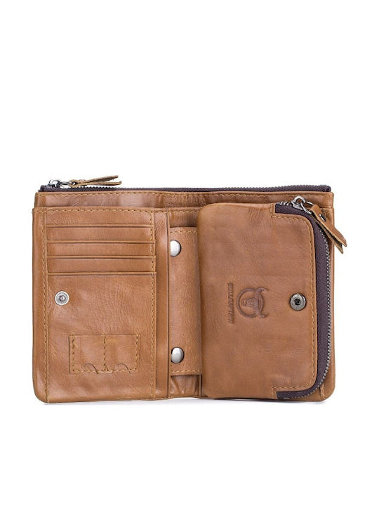 Leather Men's Wallet Classic with RFID Tabac Brown