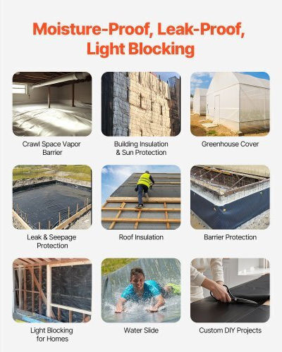 Vevor SLM10FT100FT1RB3QV0 Țesătură Pentru Acoperirea Solului 30.48x3.048m Neagră