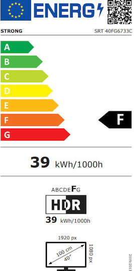 Strong Smart Τηλεόραση 40" Full HD LED SRT40FG6733C HDR (2025)