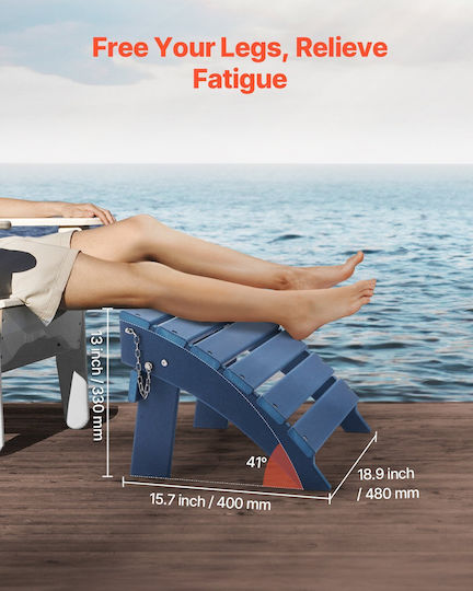 Vevor Adirondack Ottoman 15,7l x 18,9b x 13h Zoll HDPE Klappfußstütze Blau