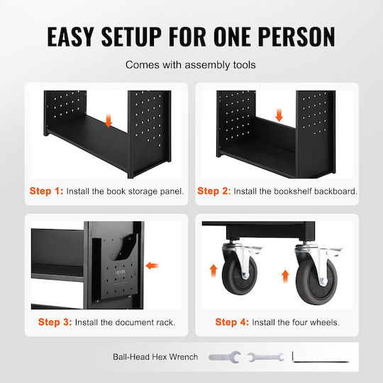 Vevor Toy Storage System made of Wood Black 79x38.5x125cm 1pcs