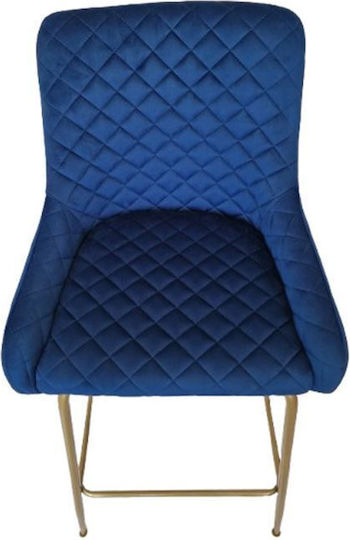 Scaune Bar Tapițat cu Catifea Isadora Albastru 48x42x108buc