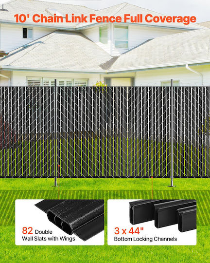 Vevor Garden Fencing Supplies from Plastic 82 Pieces Black
